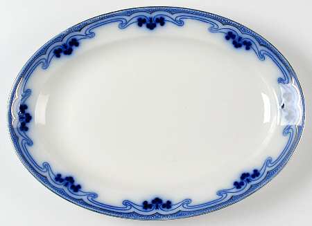 Idris (Flow Blue) 15" Oval Serving Platter