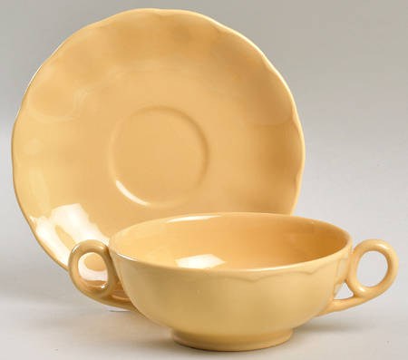 Laburnum Flat Cream Soup Bowl & Saucer Set