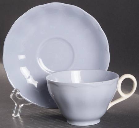 Lupin Blue (Rim) Flat Cup & Saucer Set
