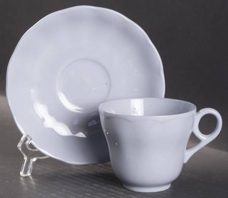 Lupin Blue (Rim) Flat Cup & Saucer Set