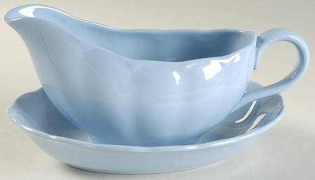 Lupin Blue (Rim) Gravy Boat & Underplate
