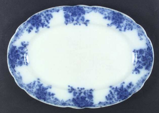 Marguerite (Flow Blue) 12" Oval Serving Platter
