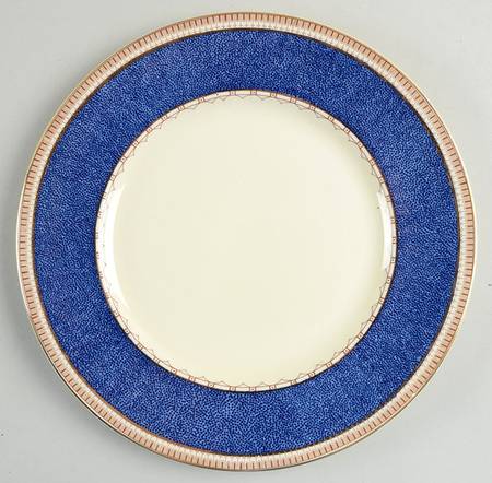 Melrose (Wide Blue Rim, Smooth) Luncheon Plate