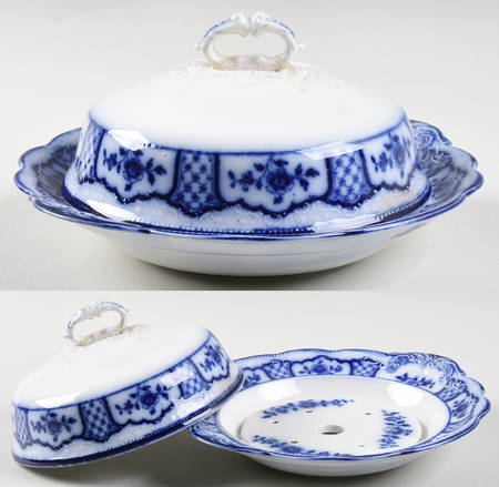 Melbourne (Flow Blue) Round Covered Butter