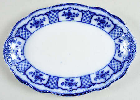 Melbourne (Flow Blue) 11" Oval Serving Platter