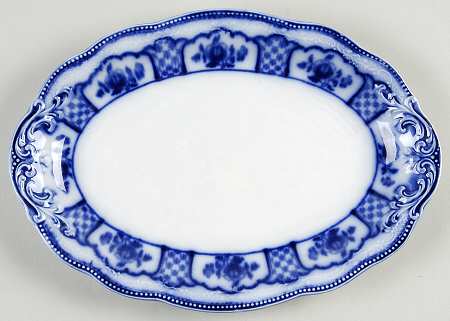 Melbourne (Flow Blue) 10" Oval Serving Platter