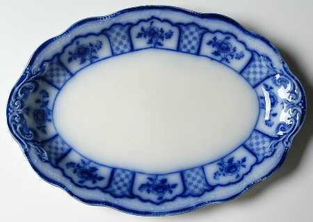 Melbourne (Flow Blue) 11" Oval Serving Platter