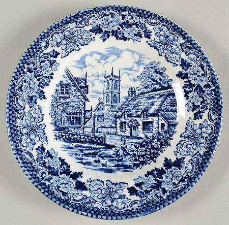 Merrie Olde England Blue Bread & Butter Plate