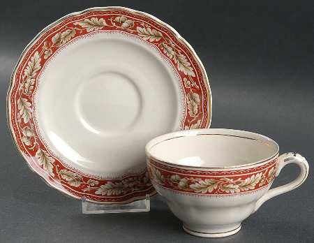 Oakland Maroon Flat Cup & Saucer Set