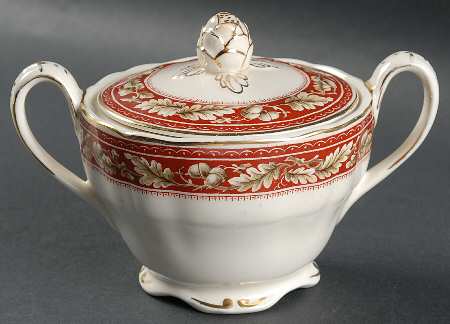 Oakland Maroon Sugar Bowl & Lid