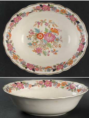 Old China 8" Oval Vegetable Bowl