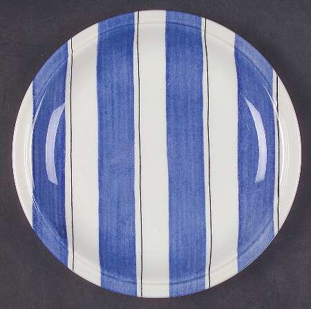Pinstripes (Blue) Salad Plate