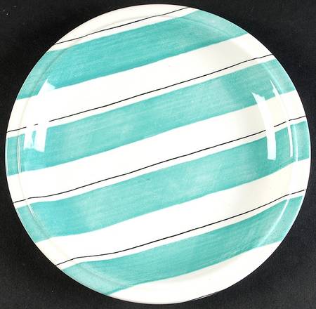 Pinstripes (Aqua) Salad Plate