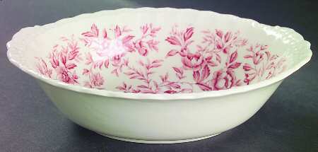 Printemps Pink 8" Oval Vegetable Bowl