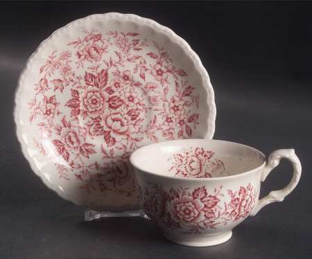 Printemps Pink Flat Cup & Saucer Set