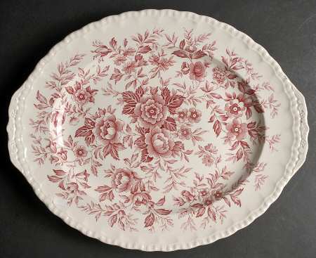 Printemps Pink 16" Oval Serving Platter