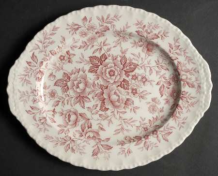 Printemps Pink 12" Oval Serving Platter