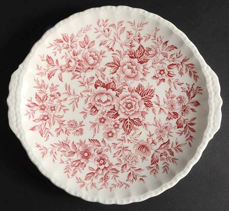 Printemps Pink Handled Cake Plate