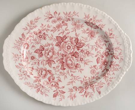 Printemps Pink 14" Oval Serving Platter