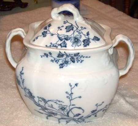 Rustic Blue Sugar Bowl & Lid