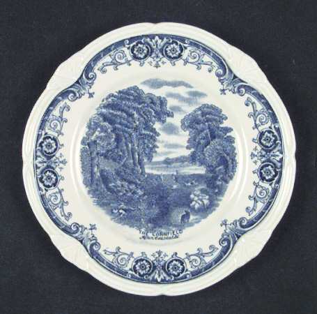 Scenes After Constable Blue (Vine Edge, Cream) Bread & Butter Plate