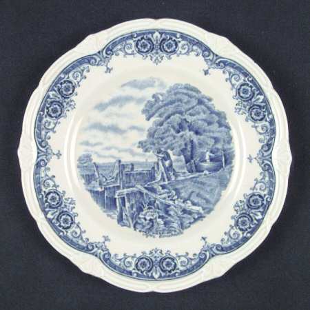 Scenes After Constable Blue (Vine Edge, Cream) Dessert/Pie Plate