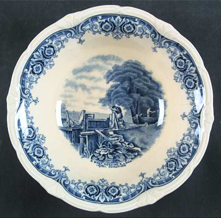 Scenes After Constable Blue (Vine Edge, Cream) Coupe Cereal Bowl