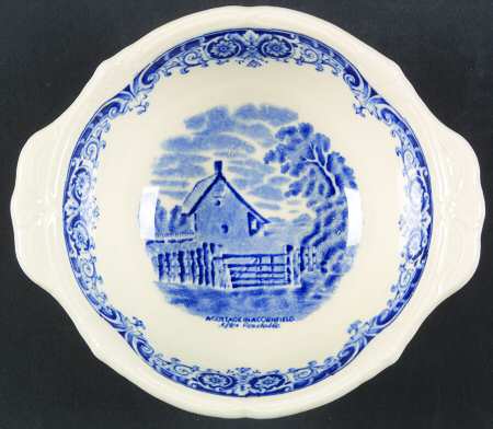 Scenes After Constable Blue (Vine Edge, Cream) Lugged Cereal Bowl