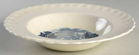 Scenes After Constable Blue (Center Design) Large Rim Soup Bowl