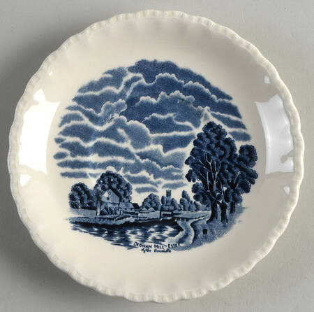 Scenes After Constable Blue (Center Design) Saucer for Cream Soup Bowl