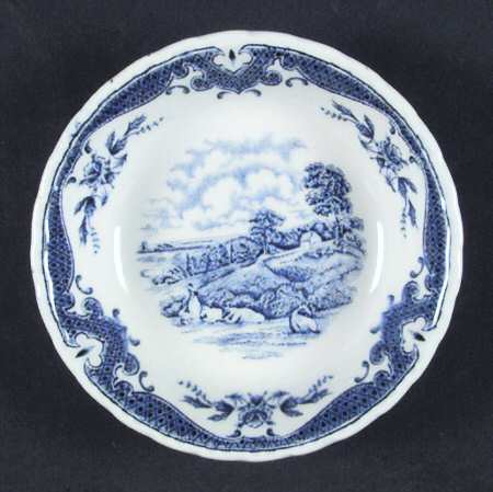 Scenes After Constable Blue (Rope Edge, White) by Grindley