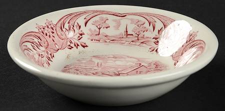 Scenes After Constable Pink (Smooth, Coupe) Fruit/Dessert (Sauce) Bowl