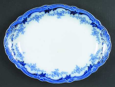 Somerset (Flow Blue) 12" Oval Serving Platter