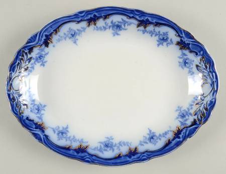 Somerset (Flow Blue) 10" Oval Serving Platter