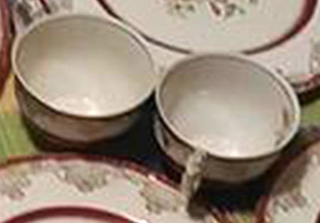 Thirlmere Burgundy Flat Cup & Saucer Set