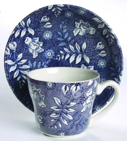 Velvet Blue Flat Cup & Saucer Set