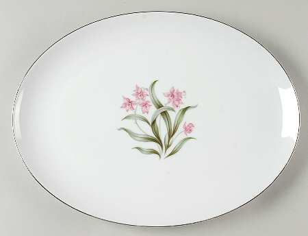 Pink Orchid 14" Oval Serving Platter