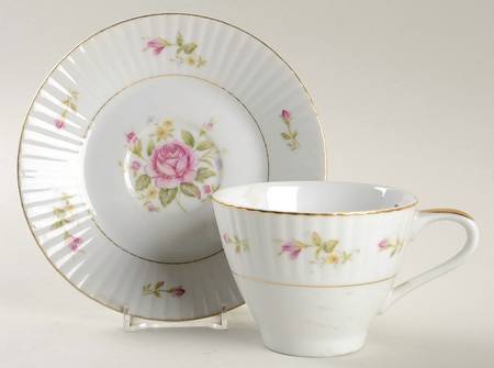 Victorian Rose Flat Cup & Saucer Set