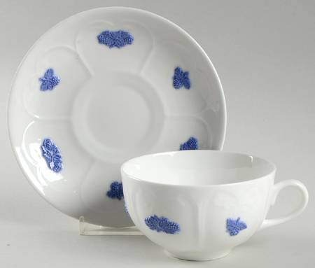 Bla Blom (Pattern Name Not On Back) Flat Cup & Saucer Set