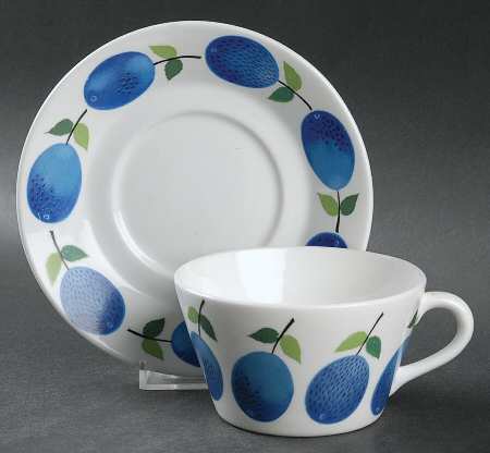 Prunus Flat Cup & Saucer Set