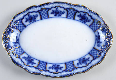Melbourne (Flow Blue) 11" Oval Serving Platter