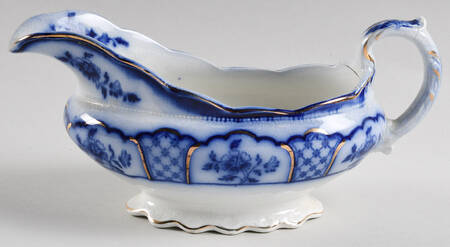 Melbourne (Flow Blue) Gravy Boat