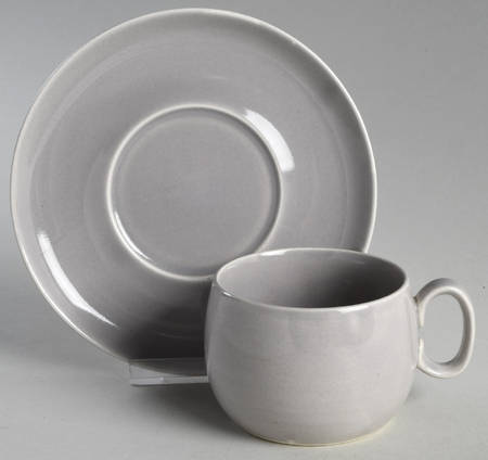 Ranchero Gray Flat Cup & Saucer Set