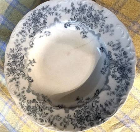 Antique Blue (No Gold Accents) Rim Soup Bowl