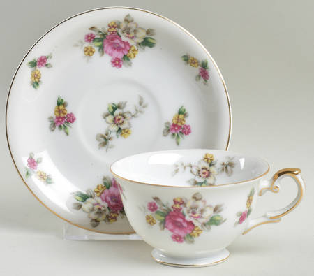 Apple Blossom Footed Cup & Saucer Set