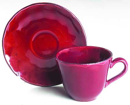 Colonial Classics Cranberry Flat Cup & Saucer Set