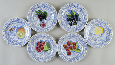 Oiseau Bleu (Fruit) Canape Plate - Set of 6 Motifs