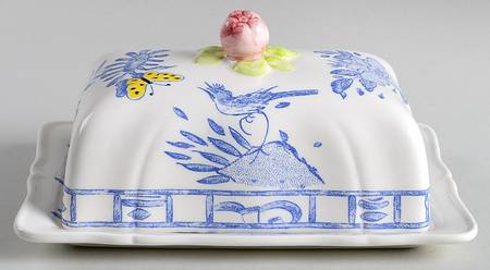Oiseau Bleu (Fruit) Square Covered Butter