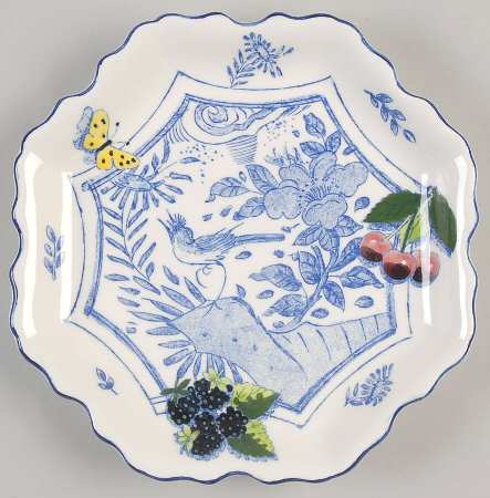 Oiseau Bleu (Fruit) 8" Scalloped Plate