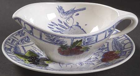 Oiseau Bleu (Fruit) Open Sauce Boat & Underplate